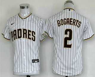 Youth San Diego Padres #2 Xander Bogaerts White Cool Base Stitched Baseball Jersey
